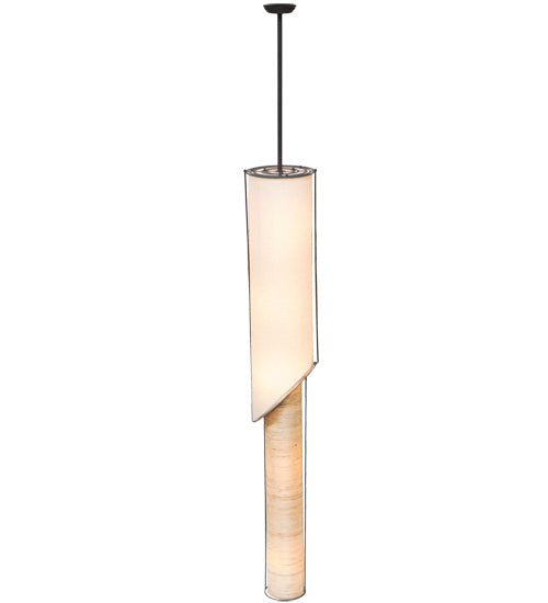 Meyda Lighting Cilindro 11" 5-Light Timeless Bronze Kiltered Pendant Light With Oil Rubbed Kraft Paper Shade