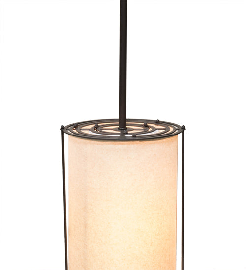 Meyda Lighting Cilindro 11" 5-Light Timeless Bronze Kiltered Pendant Light With Oil Rubbed Kraft Paper Shade