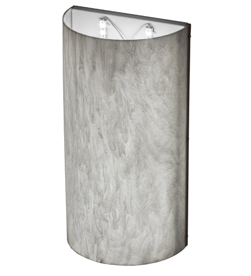 Meyda Lighting Cilindro 11" LED Nickel Wall Sconce With Whitestone Idalight Shade Glass