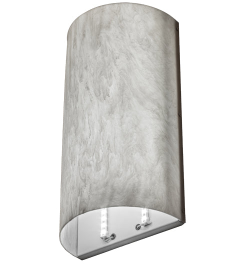 Meyda Lighting Cilindro 11" LED Nickel Wall Sconce With Whitestone Idalight Shade Glass