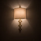 Meyda Lighting Cilindro 12" 2-Light Goldtastic Diamente Wall Sconce With Eggshell Textrene Shade