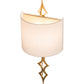 Meyda Lighting Cilindro 12" 2-Light Goldtastic Diamente Wall Sconce With Eggshell Textrene Shade