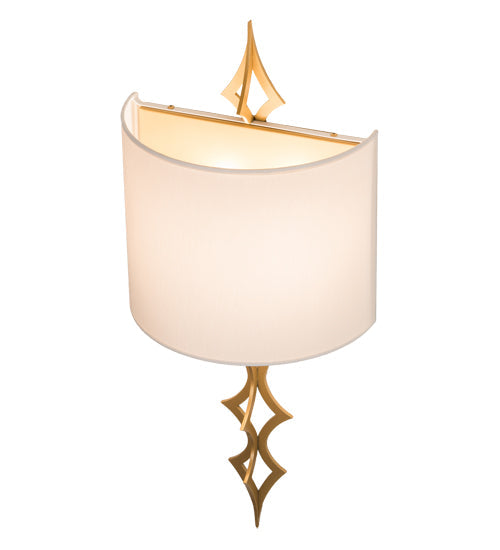 Meyda Lighting Cilindro 12" 2-Light Goldtastic Diamente Wall Sconce With Eggshell Textrene Shade