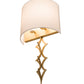Meyda Lighting Cilindro 12" 2-Light Goldtastic Diamente Wall Sconce With Eggshell Textrene Shade