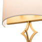 Meyda Lighting Cilindro 12" 2-Light Goldtastic Diamente Wall Sconce With Eggshell Textrene Shade