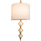 Meyda Lighting Cilindro 12" 2-Light Goldtastic Diamente Wall Sconce With Eggshell Textrene Shade
