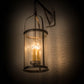 Meyda Lighting Cilindro 12" 3-Light Brushed Nickel Campbell Hanging Wall Sconce With Clear Seeded Shade Glass