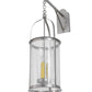 Meyda Lighting Cilindro 12" 3-Light Brushed Nickel Campbell Hanging Wall Sconce With Clear Seeded Shade Glass