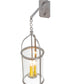Meyda Lighting Cilindro 12" 3-Light Brushed Nickel Campbell Hanging Wall Sconce With Clear Seeded Shade Glass