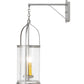 Meyda Lighting Cilindro 12" 3-Light Brushed Nickel Campbell Hanging Wall Sconce With Clear Seeded Shade Glass
