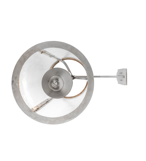 Meyda Lighting Cilindro 12" 3-Light Brushed Nickel Campbell Hanging Wall Sconce With Clear Seeded Shade Glass