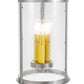 Meyda Lighting Cilindro 12" 3-Light Brushed Nickel Campbell Hanging Wall Sconce With Clear Seeded Shade Glass
