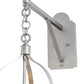 Meyda Lighting Cilindro 12" 3-Light Brushed Nickel Campbell Hanging Wall Sconce With Clear Seeded Shade Glass
