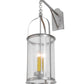 Meyda Lighting Cilindro 12" 3-Light Brushed Nickel Campbell Hanging Wall Sconce With Clear Seeded Shade Glass