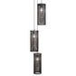 Meyda Lighting Cilindro 12" 3-Light Natural Iron Cage Cascading Pendant Light With Solar Black Shade