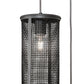 Meyda Lighting Cilindro 12" 3-Light Natural Iron Cage Cascading Pendant Light With Solar Black Shade
