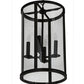 Meyda Lighting Cilindro 12" 4-Light Craftsman Brown Campbell Pendant Light With Clear Shade Glass