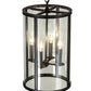 Meyda Lighting Cilindro 12" 4-Light Craftsman Brown Campbell Pendant Light With Clear Shade Glass