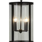 Meyda Lighting Cilindro 12" 4-Light Craftsman Brown Campbell Pendant Light With Clear Shade Glass
