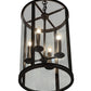 Meyda Lighting Cilindro 12" 4-Light Craftsman Brown Campbell Pendant Light With Clear Shade Glass