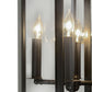 Meyda Lighting Cilindro 12" 4-Light Craftsman Brown Campbell Pendant Light With Clear Shade Glass
