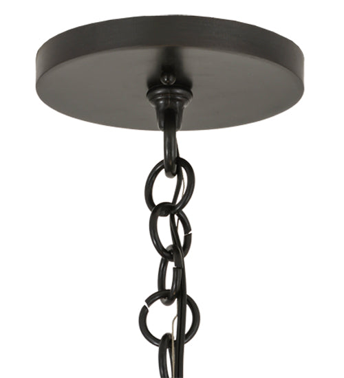 Meyda Lighting Cilindro 12" 4-Light Craftsman Brown Campbell Pendant Light With Clear Shade Glass