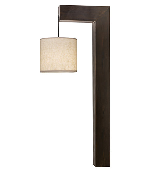 Meyda Lighting Cilindro 12" Amorire Hickory Wall Sconce With Off White Textrene Shade
