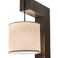 Meyda Lighting Cilindro 12" Amorire Hickory Wall Sconce With Off White Textrene Shade