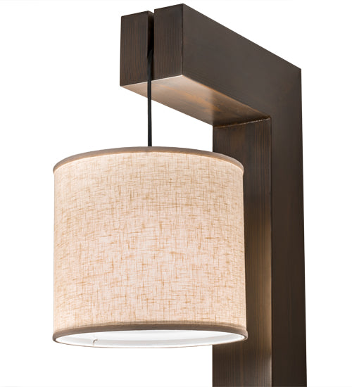Meyda Lighting Cilindro 12" Amorire Hickory Wall Sconce With Off White Textrene Shade