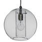 Meyda Lighting Cilindro 12" Extreme Chrome Bola Pendant Light With Clear Seeded Shade Glass