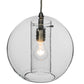 Meyda Lighting Cilindro 12" Extreme Chrome Bola Pendant Light With Clear Seeded Shade Glass