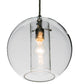 Meyda Lighting Cilindro 12" Extreme Chrome Bola Pendant Light With Clear Seeded Shade Glass