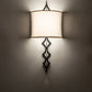 Meyda Lighting Cilindro 12" LED Flat Black Diamente Wall Sconce With Eggshell Textrene & Contrail Mist Idalight Shade