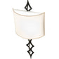 Meyda Lighting Cilindro 12" LED Flat Black Diamente Wall Sconce With Eggshell Textrene & Contrail Mist Idalight Shade