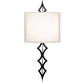 Meyda Lighting Cilindro 12" LED Flat Black Diamente Wall Sconce With Eggshell Textrene & Contrail Mist Idalight Shade