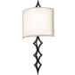 Meyda Lighting Cilindro 12" LED Flat Black Diamente Wall Sconce With Eggshell Textrene & Contrail Mist Idalight Shade