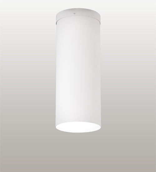 Meyda Lighting Cilindro 12" LED Matte White Flush Mount Light With White Shade