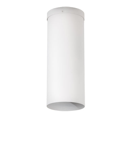 Meyda Lighting Cilindro 12" LED Matte White Flush Mount Light With White Shade
