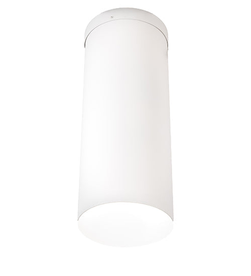 Meyda Lighting Cilindro 12" LED Matte White Flush Mount Light With White Shade