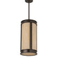 Meyda Lighting Cilindro 12" LED Oil Rubbed Bronze Volusia Pendant Light With Beige Sahara Taupe Idalight Shade Glass