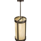 Meyda Lighting Cilindro 12" LED Oil Rubbed Bronze Volusia Pendant Light With Beige Sahara Taupe Idalight Shade Glass