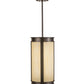 Meyda Lighting Cilindro 12" LED Oil Rubbed Bronze Volusia Pendant Light With Beige Sahara Taupe Idalight Shade Glass