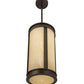 Meyda Lighting Cilindro 12" LED Oil Rubbed Bronze Volusia Pendant Light With Beige Sahara Taupe Idalight Shade Glass