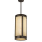 Meyda Lighting Cilindro 12" LED Oil Rubbed Bronze Volusia Pendant Light With Beige Sahara Taupe Idalight Shade Glass