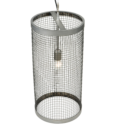 Meyda Lighting Cilindro 12" Matte Clear Cage Pendant Light