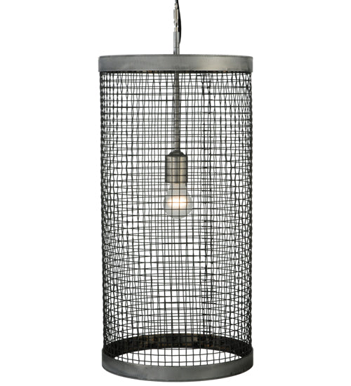 Meyda Lighting Cilindro 12" Matte Clear Cage Pendant Light