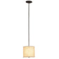 Meyda Lighting Cilindro 12" Timeless Bronze Beige Pendant Light With Beige Textrene Shade
