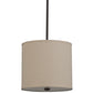 Meyda Lighting Cilindro 12" Timeless Bronze Beige Pendant Light With Beige Textrene Shade