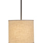 Meyda Lighting Cilindro 12" Timeless Bronze Beige Pendant Light With Beige Textrene Shade