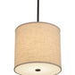 Meyda Lighting Cilindro 12" Timeless Bronze Beige Pendant Light With Beige Textrene Shade
